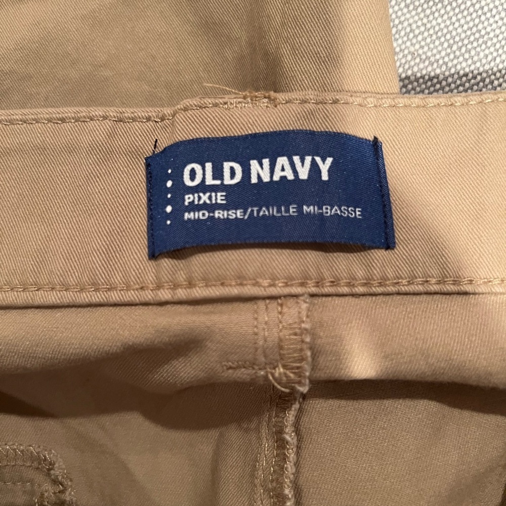 Old Navy Women's Tan khaki chino pants size 24, pixie mid-rise, NWT, plus long - Picture 3 of 9